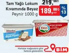 TAM YAĞLI LOKUM KIVAMINDA BEYAZ PEYNİR 1000 G